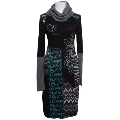 Robe à col roulé (Noir, Multicolore) de Linea Tesini Élasthane, Viscose