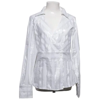 Wrap blouse (White) from Philip Russel Cotton, Elastane, Polyamide, Polyester