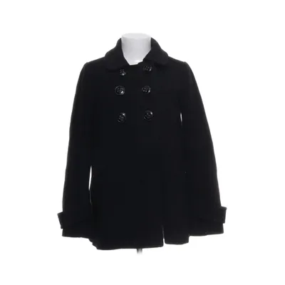 Coat (Black) from JSFN Polyester, Viscose, Wool
