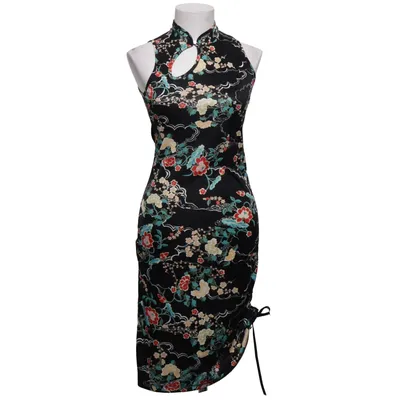 Cheongsam (Zwart, Meerkleurig) van Motivi Polyester