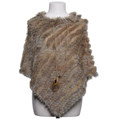 Poncho (Beige, Gray) from Kopenhagen by Andersen Fur, Polyester
