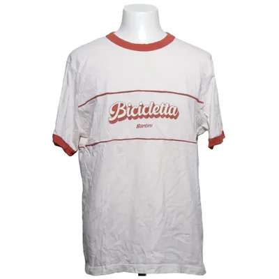 T-shirt (White, Red) from Santini Cotton