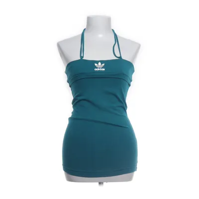 Haltertop (Turquoise) van Adidas Katoen, Elastaan