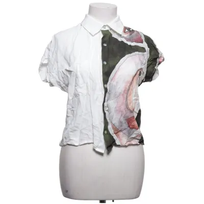 Short sleeve shirt (White, Green, Multicolored) from adL Linen, Viscose