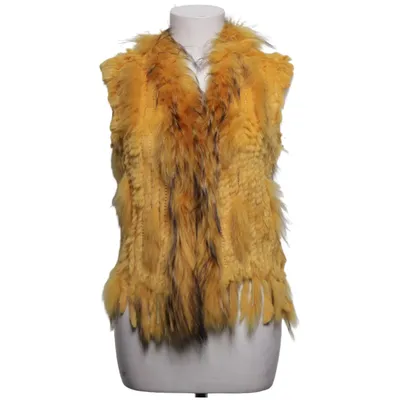 Fur vest (Yellow, Brown) from Oakwood Cotton, Rabbit fur