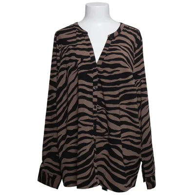 Blouse (Black, Beige) from Zizzi Elastane, Polyester