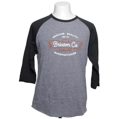 Baseballtröja (Grå, Svart) från Brixton Bomull, Polyester, Viskos