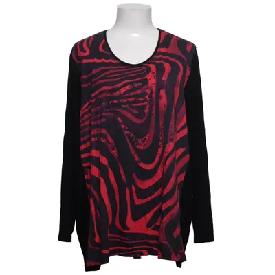 Langærmet t-shirt (Sort, Rød) fra Kj Brand Elastan, Viscose