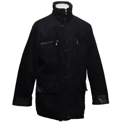 Manteau (Noir) de AC Acrylique, Cuir, Polyester