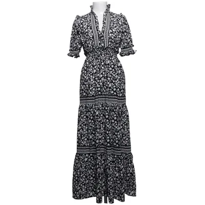 Maxikjole (Sort, Hvid) fra Max Studio Elastan, Polyester