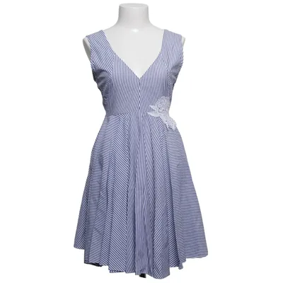 Jurk (Blauw, Wit) van Sandro Katoen, Polyester