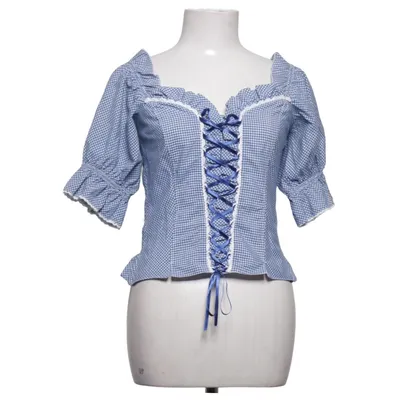 Dirndl blouse (Blue, White) from Distler Cotton, Polyester
