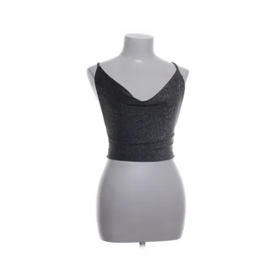 Crop top (Zwart, Zilver) van Glamorous Acryl