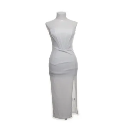 Robe de cocktail (Blanc) de Shein Élasthane, Polyester