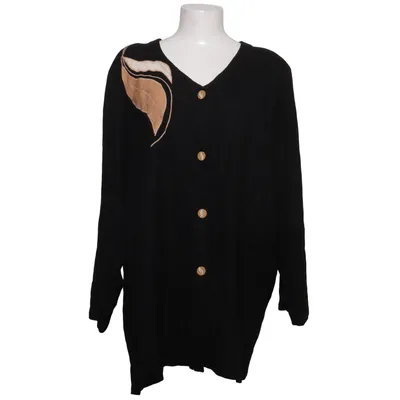 Strickjacke (Schwarz) von Kattsjön Leinen, Viskose