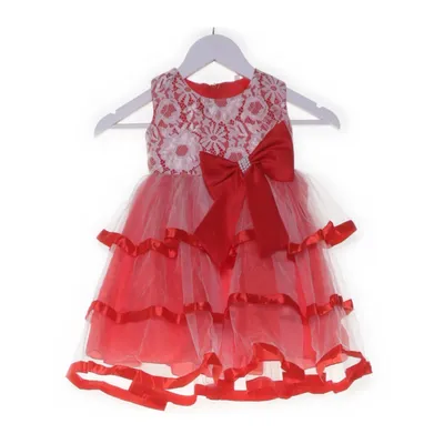 Bloemenmeisjes jurk (Rood, Wit)