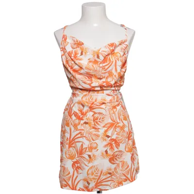 Dress (Orange, White) from Pronto Moda Polyester