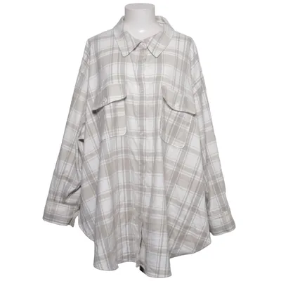 Flannel shirt (Beige, White) from H&M