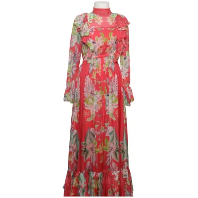 Maxikjole (Pink, Flerfarvet) fra By Malina Elastan, Polyester, Silke