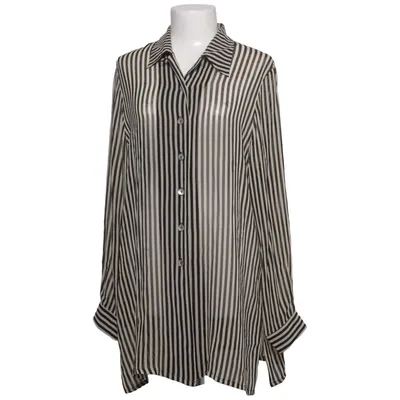 Blus (Svart, Beige) från ADA Fashion Silke