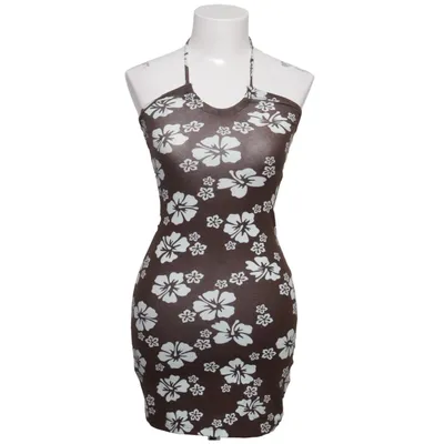 Halterneck dress (Brown, White) from Divided by H&M Cotton, Elastane
