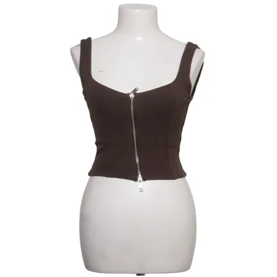 Crop top (Bruin) van Zara Katoen, Elastaan, Polyester