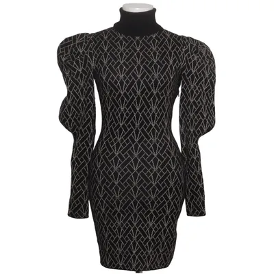 Kjole (Sort, Guld) fra Elisabetta Franchi Metallfiber, Polyester, Viscose