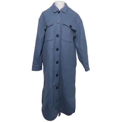 Coat (Blue) from Object Polyester, Wool