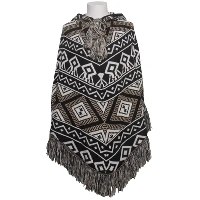 Poncho (Zwart, Wit, Beige) van Moni&Co Acryl, Katoen, Wol