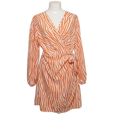 Wrap dress (Orange, White) from Shein Curve Polyester