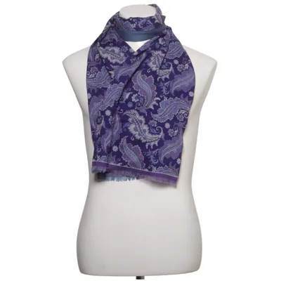 Sjaal (Lila, Blauw) van La Chemise Kasjmier, Zijde, Wol