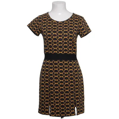Jurk (Zwart, Geel) van Piú & Piú Acryl, Katoen, Elastaan, Polyamide, Polyester, Wol