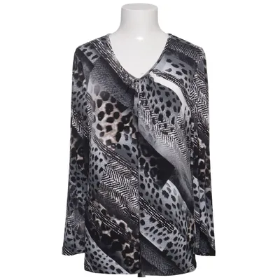 Top (Grijs, Zwart, Wit) van Kim & Co Elastaan, Polyester