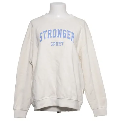 Collegetröja (Vit, Blå) från Stronger Bomull, Polyester
