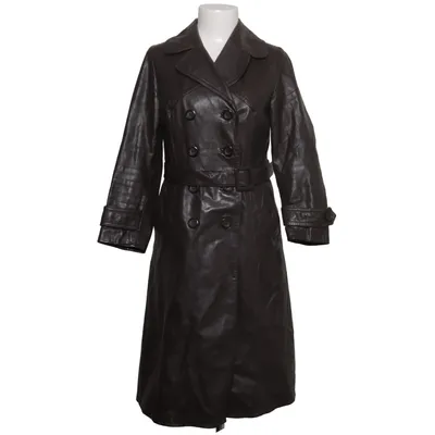 Veste longue en cuir (Marron) de Milgo