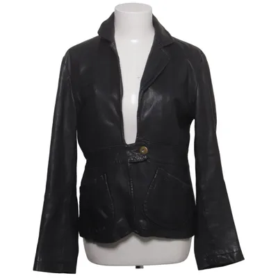 Leather blazer (Black) from Stella Forest Acetate, Cotton, Leather