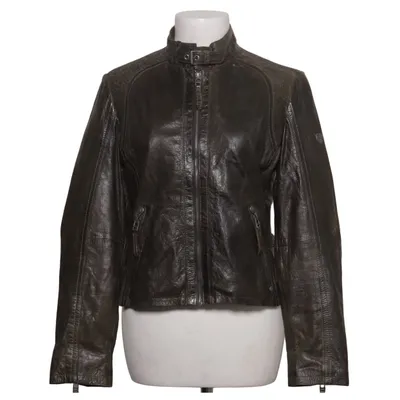 Leather jacket (Green) from Gipsy Cotton, Leather, Polyester