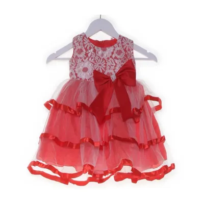 Bloemenmeisjes jurk (Rood, Wit)