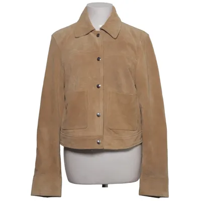 Veste en cuir (Beige) de Mango Cuir, Polyester