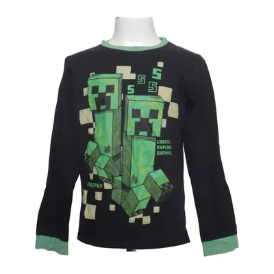 Långärmad t-shirt (Svart, Grön) från Minecraft Bomull