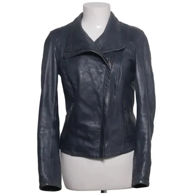 Veste de motard (Bleu) de Jilani Collection Cuir