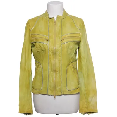 Veste en cuir (Jaune) de Freaky Nation Coton, Cuir, Polyester