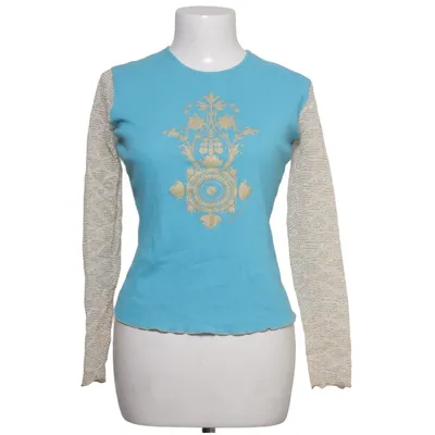 Lange mouwen shirt (Blauw, Beige) van Indian Rose Katoen, Elastaan