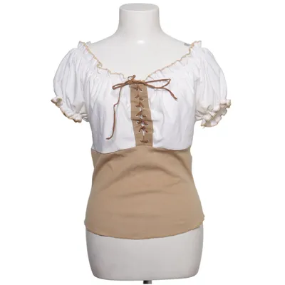 Top (White, Brown) from Glitzy Elastane, Polyester