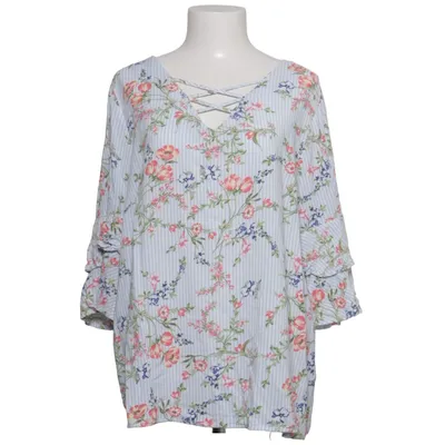 Blouse (Blauw, Wit, Meerkleurig) van Janina Curved Viscose