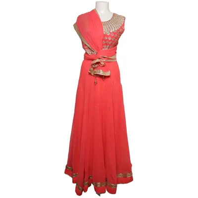 Traditionell klädsel (Röd, Guldfärgad)