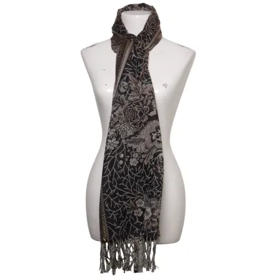 Halsduk (Svart, Brun, Guldfärgad) från Pashmina Kashmir