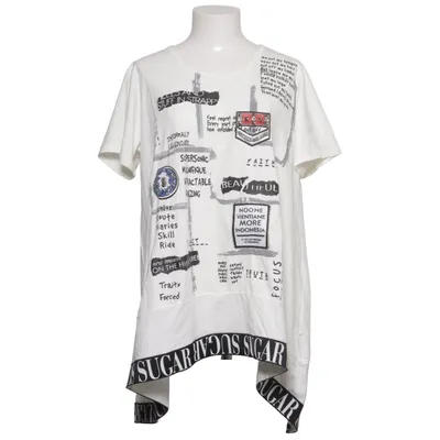 T-shirt (Hvid, Sort) fra Meg Bomuld, Elastan