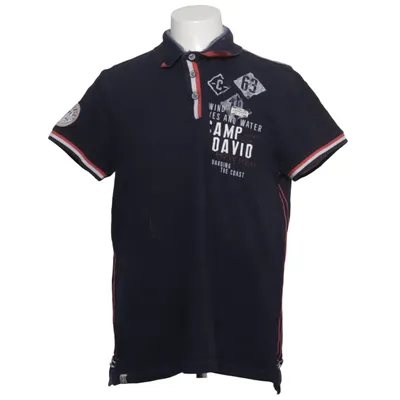 Poloshirt (Blauw, Rood) van Camp David Katoen, Elastaan