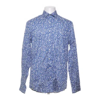 Shirt (Blauw, Meerkleurig) van Dressmann Katoen, Elastaan